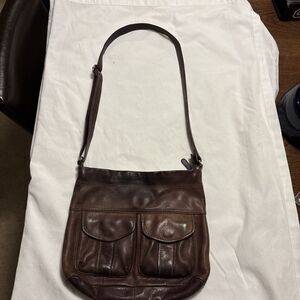 Fossil Brown Leather Purse. American Classic Pebble Shoulder Bag 75082